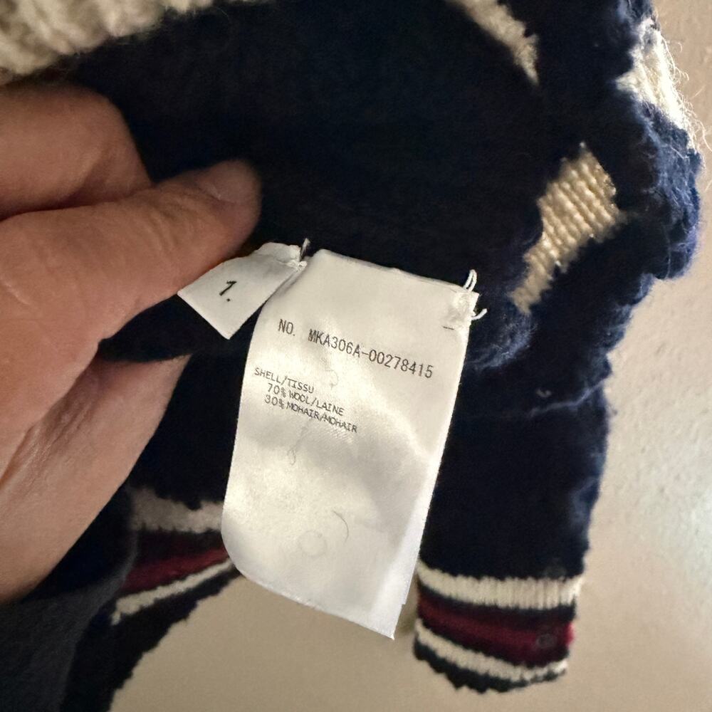 Thom Browne Navy Mohair Aran Turtleneck Sweater - Picture 4 of 8